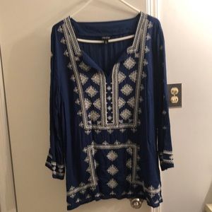 Navy long sleeve with embroidery